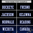 Custom Black Royal Personalized Star Gradient Flag Football Jersey