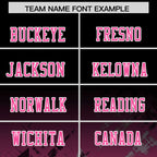 Custom Black Pink Personalized Star Gradient Flag Football Jersey