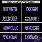 Custom Black Purple Personalized Star Gradient Flag Football Jersey