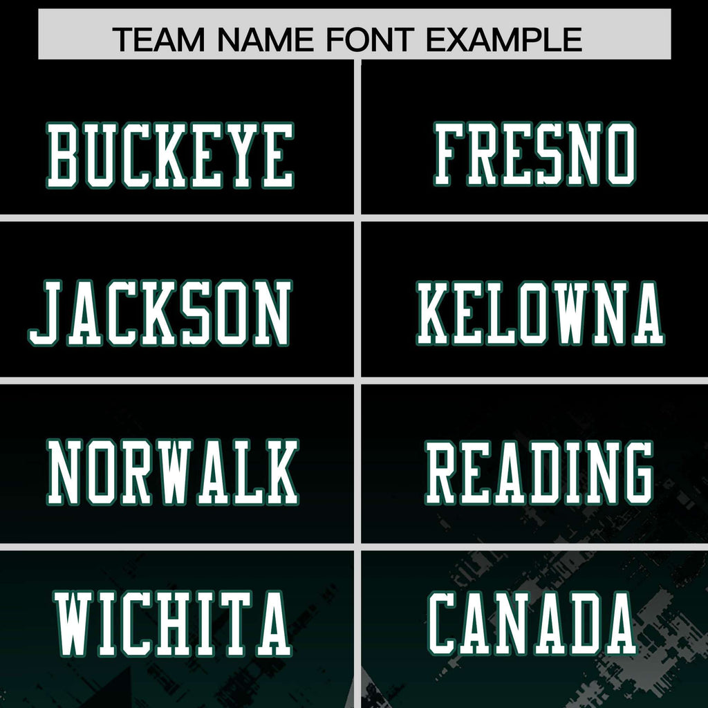 Custom Black Midnight Green Personalized Star Gradient Flag Football Jersey