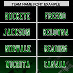 Custom Black Kelly Green Personalized Star Gradient Flag Football Jersey