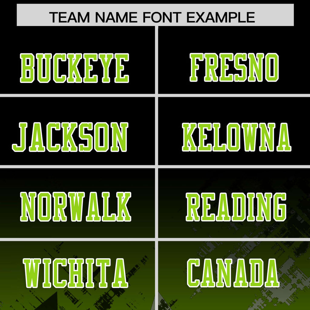 Custom Black Neon Green Personalized Star Gradient Flag Football Jersey