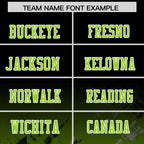 Custom Black Neon Green Personalized Star Gradient Flag Football Jersey