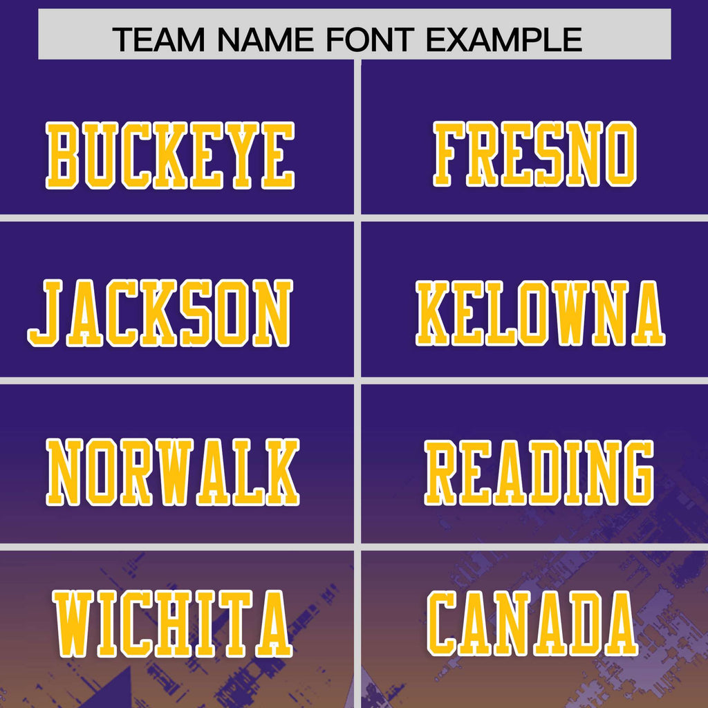 Custom Purple Yellow Personalized Star Gradient Flag Football Jersey