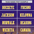 Custom Purple Yellow Personalized Star Gradient Flag Football Jersey
