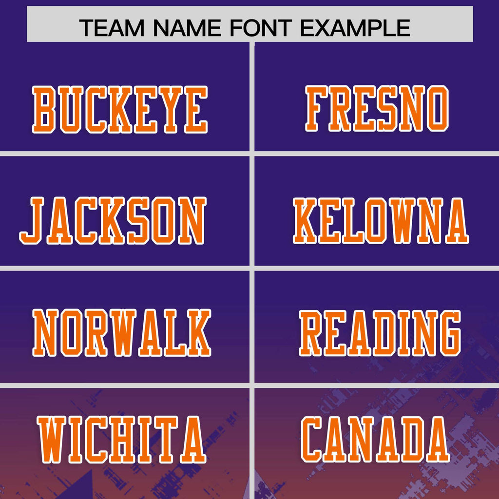 Custom Purple Orange Personalized Star Gradient Flag Football Jersey