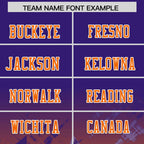 Custom Purple Orange Personalized Star Gradient Flag Football Jersey
