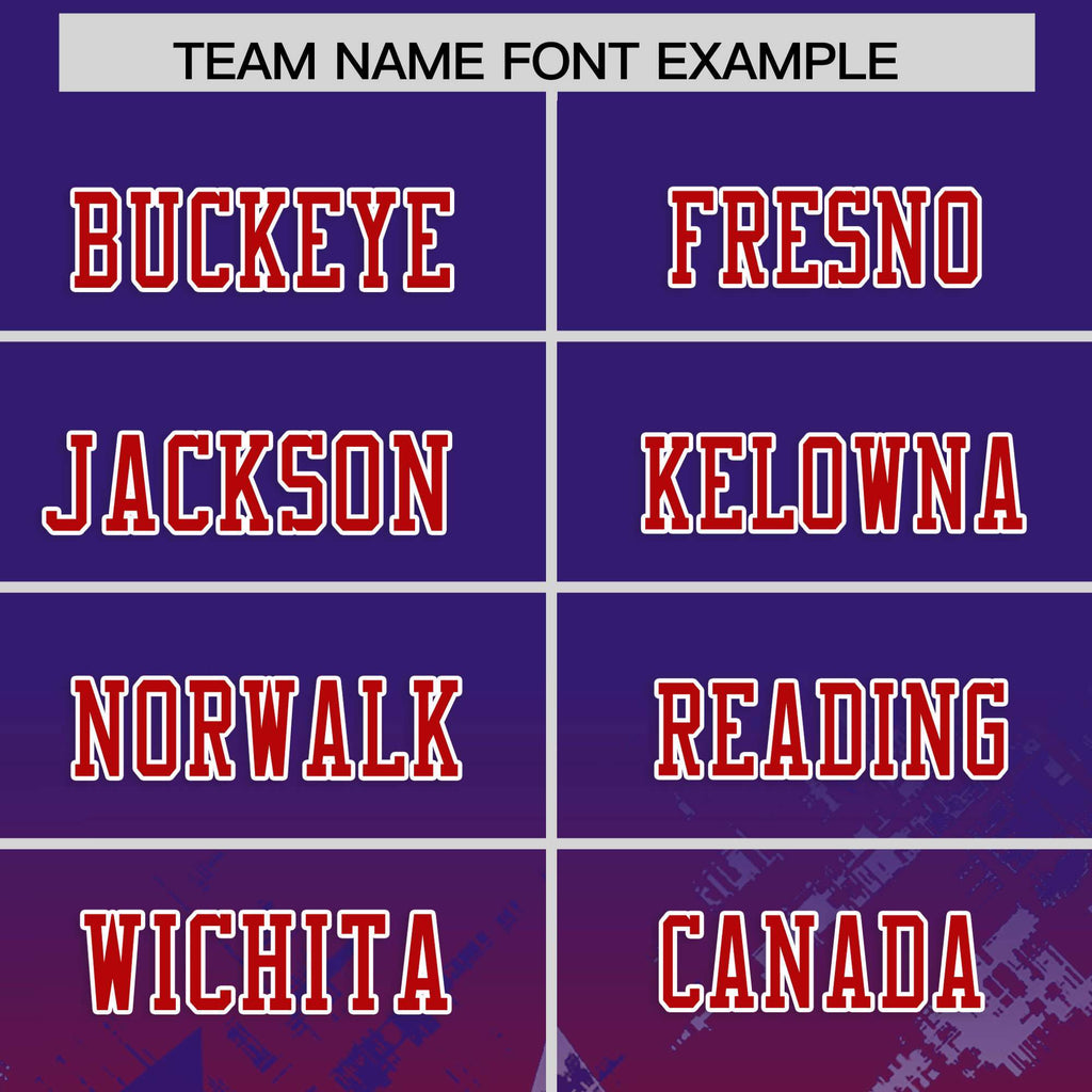 Custom Purple Red Personalized Star Gradient Flag Football Jersey