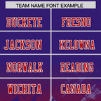 Custom Purple Red Personalized Star Gradient Flag Football Jersey