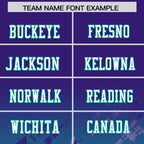 Custom Purple Aqua Personalized Star Gradient Flag Football Jersey