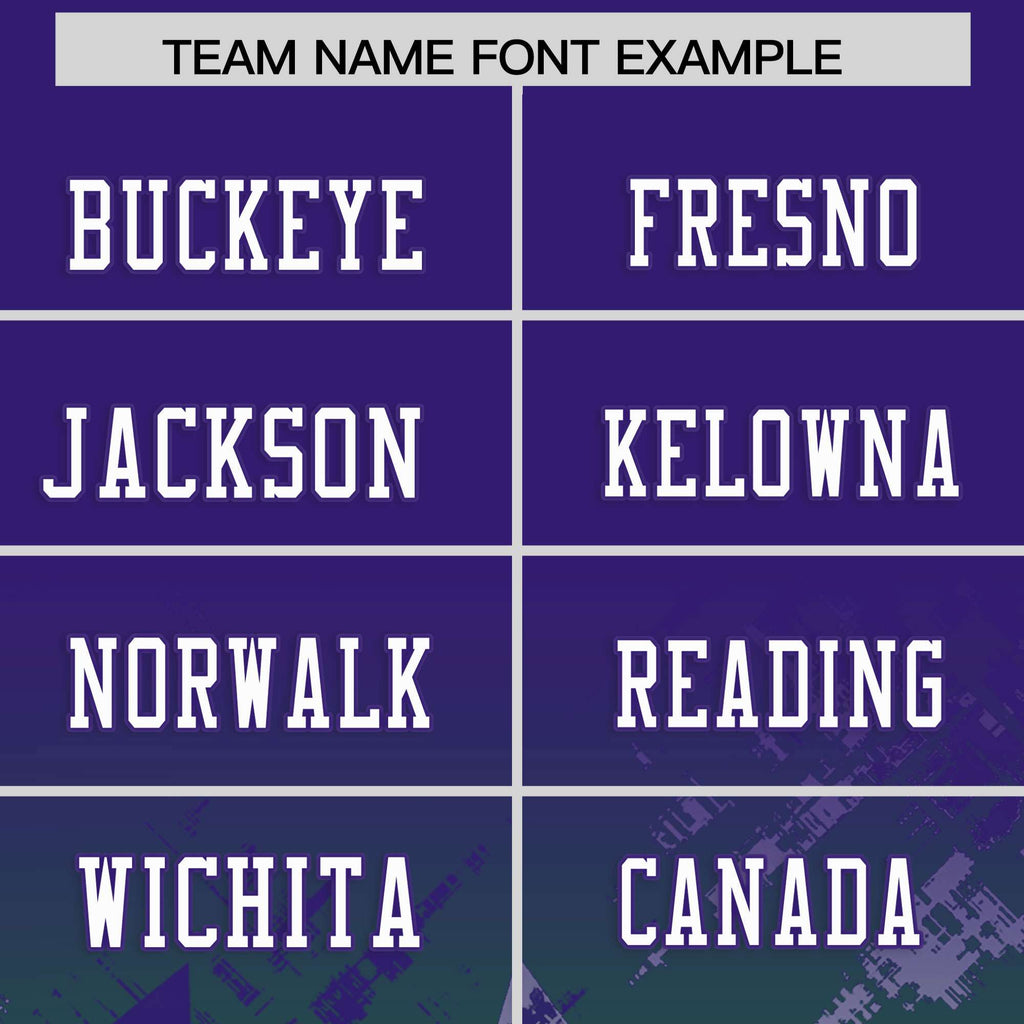 Custom Purple Kelly Green Personalized Star Gradient Flag Football Jersey