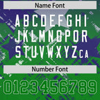Custom Purple Kelly Green Personalized Star Gradient Flag Football Jersey