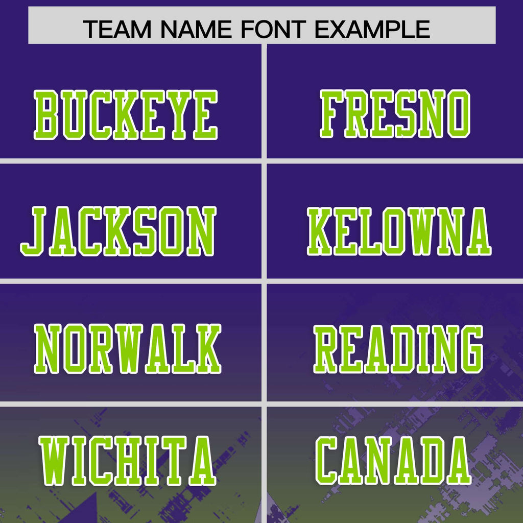 Custom Purple Neon Green Personalized Star Gradient Flag Football Jersey