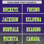 Custom Purple Neon Green Personalized Star Gradient Flag Football Jersey