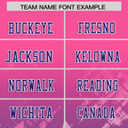 Custom Pink Purple Personalized Star Gradient Flag Football Jersey