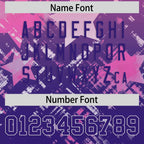 Custom Pink Purple Personalized Star Gradient Flag Football Jersey
