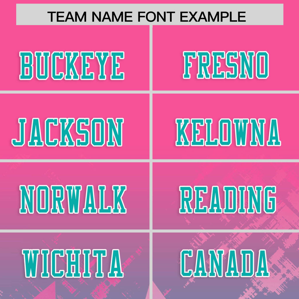 Custom Pink Aqua Personalized Star Gradient Flag Football Jersey