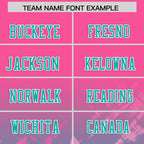 Custom Pink Aqua Personalized Star Gradient Flag Football Jersey