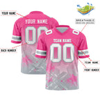 Custom Pink Pink Personalized Star Gradient Flag Football Jersey