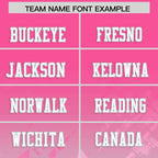 Custom Pink Pink Personalized Star Gradient Flag Football Jersey
