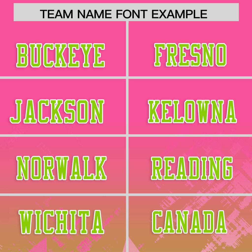 Custom Pink Neon Green Personalized Star Gradient Flag Football Jersey