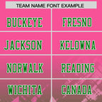 Custom Pink Kelly Green Personalized Star Gradient Flag Football Jersey