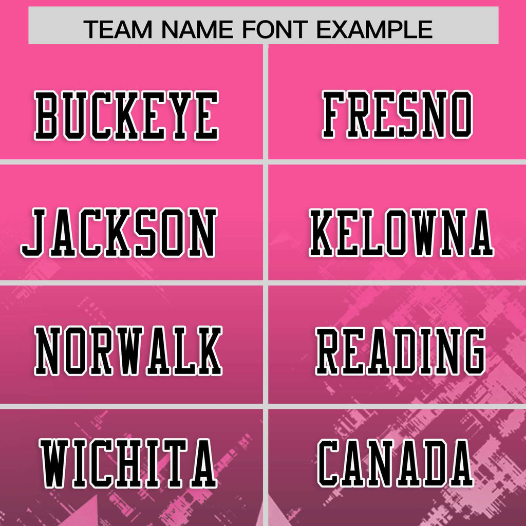 Custom Pink Black Personalized Star Gradient Flag Football Jersey