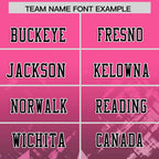 Custom Pink Black Personalized Star Gradient Flag Football Jersey
