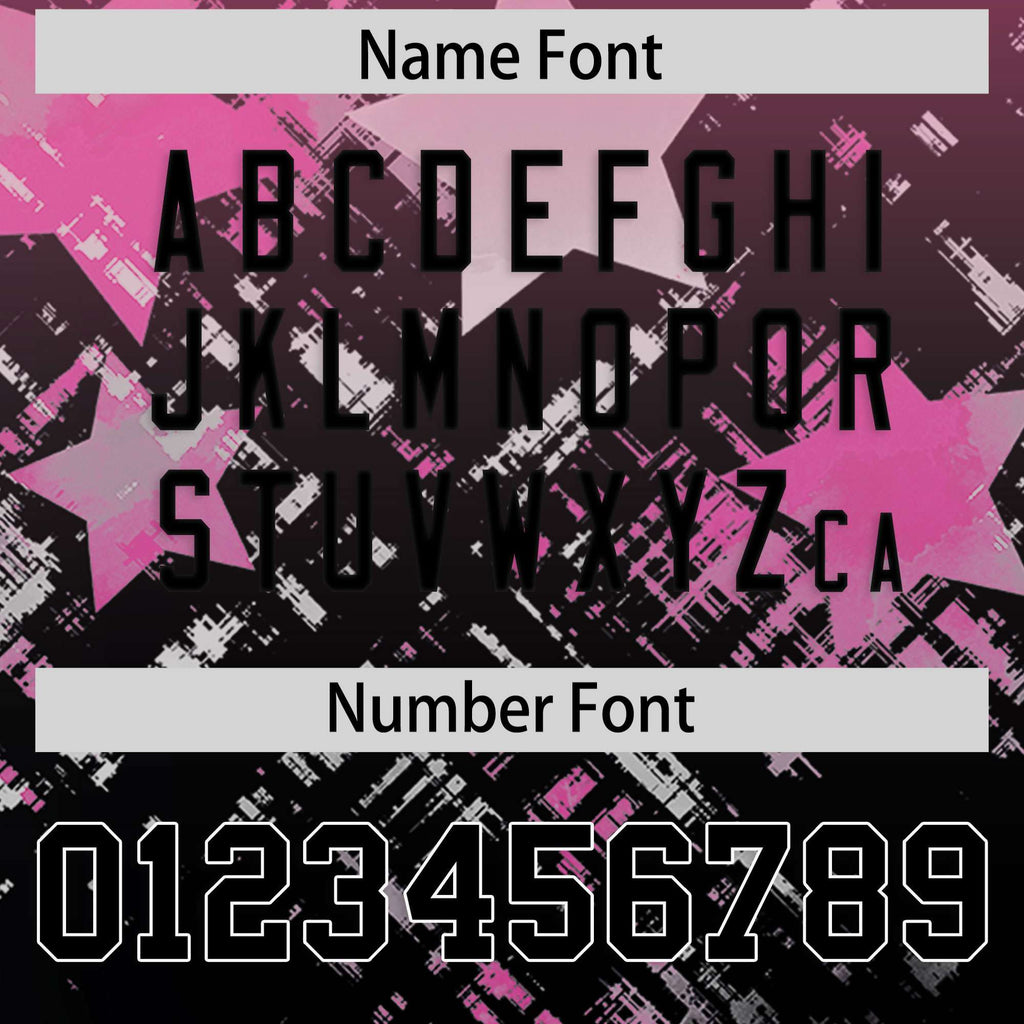 Custom Pink Black Personalized Star Gradient Flag Football Jersey
