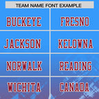 Custom Light Blue Cardinal Personalized Star Gradient Flag Football Jersey