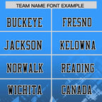 Custom Light Blue Black Personalized Star Gradient Flag Football Jersey