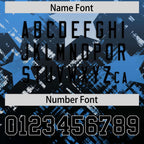 Custom Light Blue Black Personalized Star Gradient Flag Football Jersey