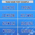 Custom Light Blue Royal Personalized Star Gradient Flag Football Jersey