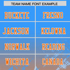 Custom Light Blue Orange Personalized Star Gradient Flag Football Jersey