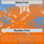 Custom Light Blue Orange Personalized Star Gradient Flag Football Jersey