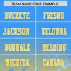 Custom Light Blue Yellow Personalized Star Gradient Flag Football Jersey