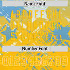 Custom Light Blue Yellow Personalized Star Gradient Flag Football Jersey