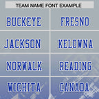 Custom Grey Royal Personalized Star Gradient Flag Football Jersey