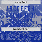 Custom Grey Royal Personalized Star Gradient Flag Football Jersey