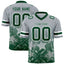 Custom Grey Green Personalized Star Gradient Flag Football Jersey