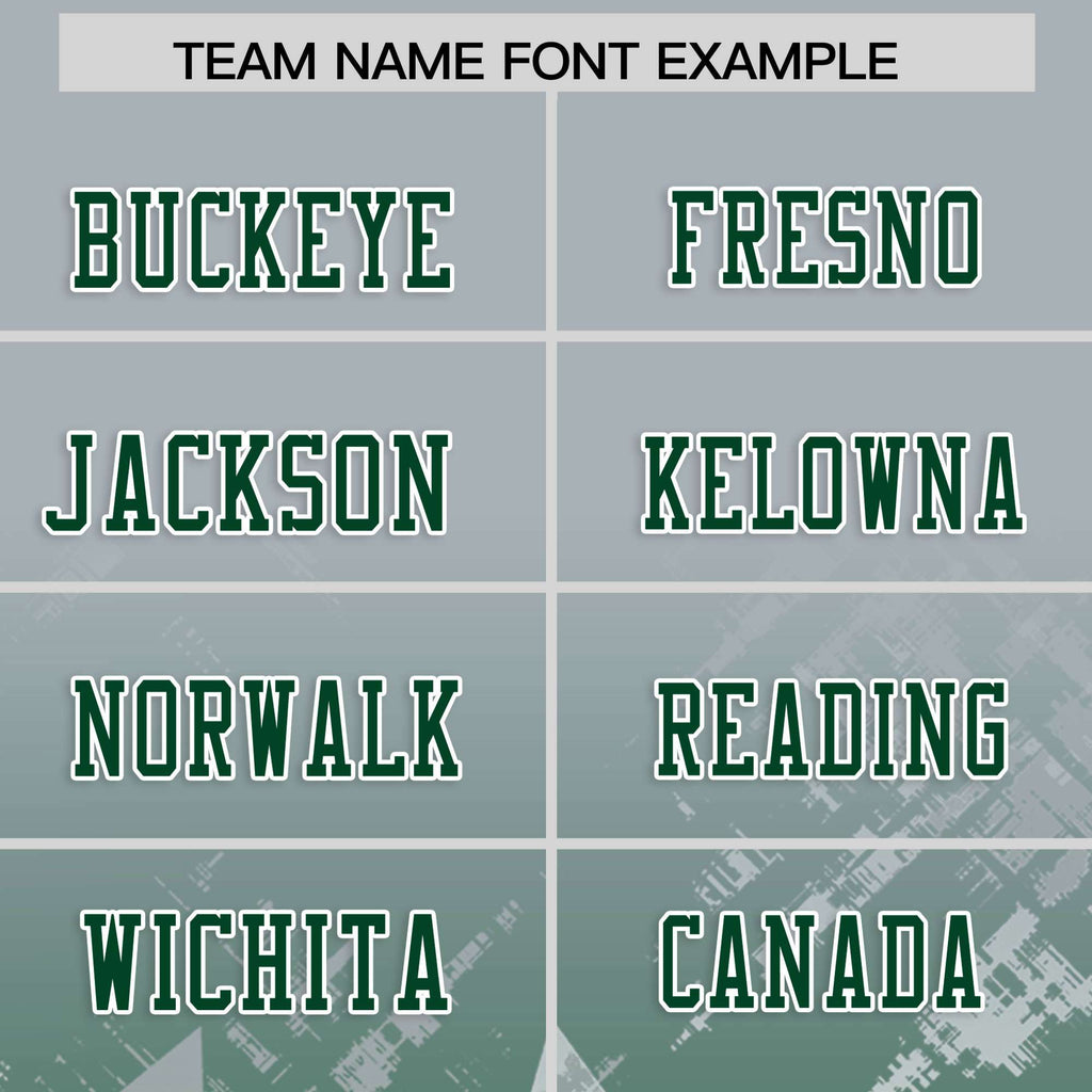 Custom Grey Green Personalized Star Gradient Flag Football Jersey