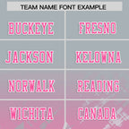 Custom Grey Pink Personalized Star Gradient Flag Football Jersey