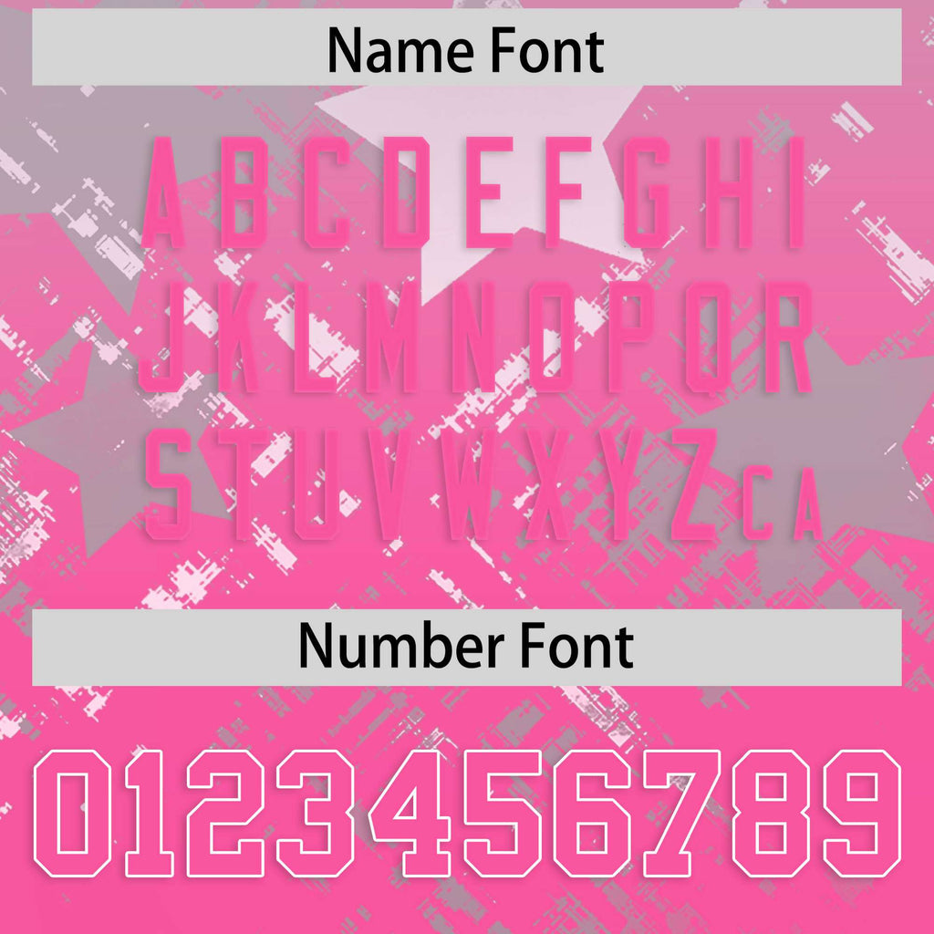 Custom Grey Pink Personalized Star Gradient Flag Football Jersey