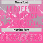 Custom Grey Pink Personalized Star Gradient Flag Football Jersey