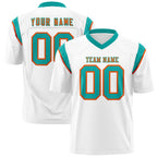 Custom White Bright Green Personalized Shoulder Cut Two-Tone Flag Football Jersey