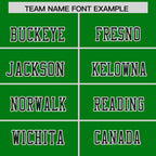 Custom Kelly Green Black Personalized Shoulder Cut Two-Tone Flag Football Jersey