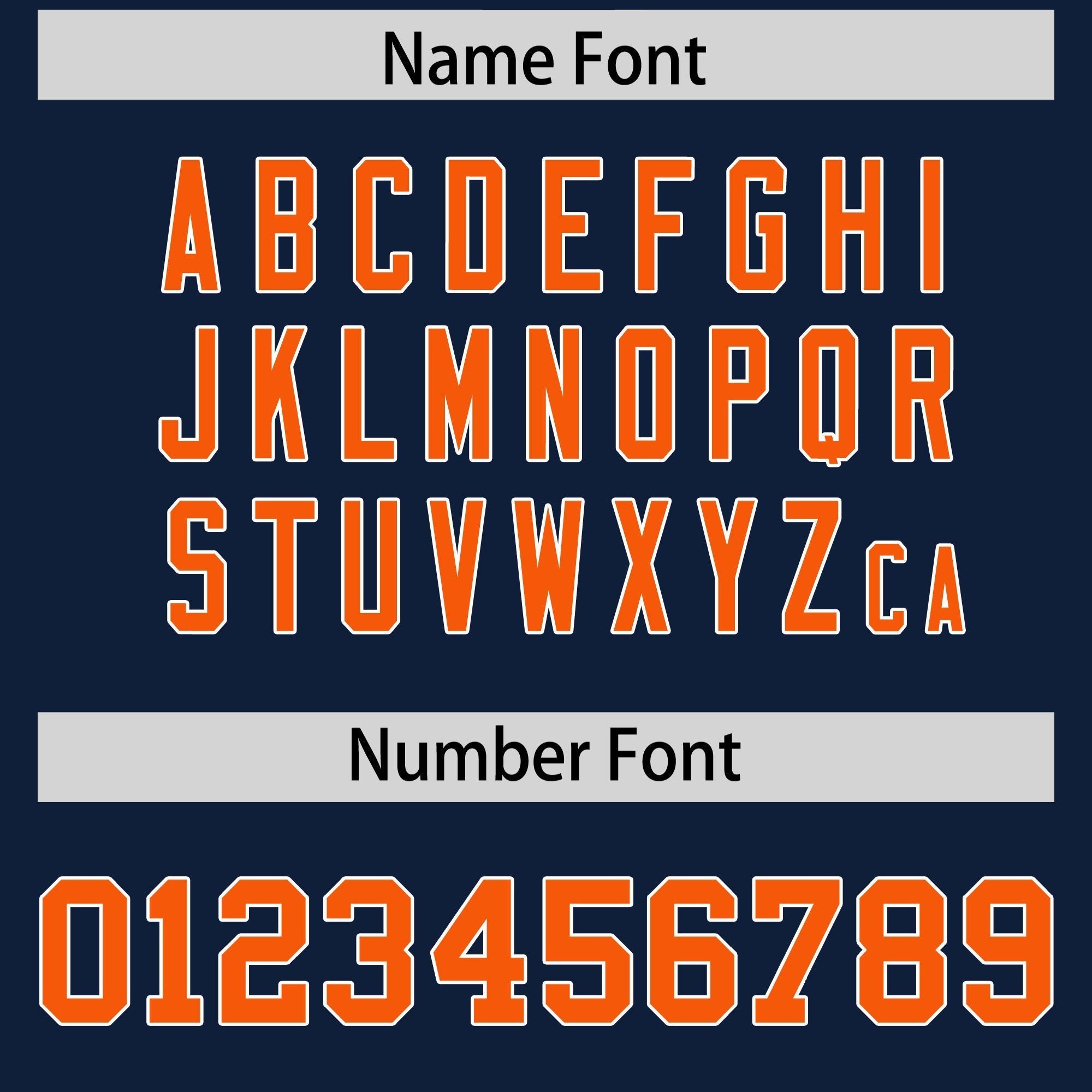 Custom Navy Orange Personalized Shoulder Cut Two-Tone Flag Football Jersey