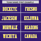 Custom Purple Gold Personalized Shoulder Cut Two-Tone Flag Football Jersey
