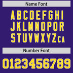 Custom Purple Gold Personalized Shoulder Cut Two-Tone Flag Football Jersey