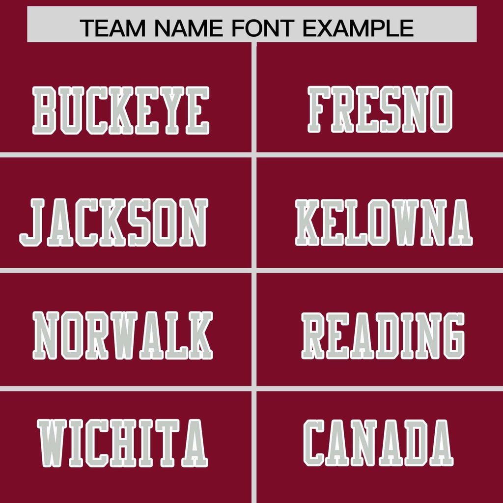 Custom Cardinal Gray Personalized Shoulder Cut Two-Tone Flag Football Jersey